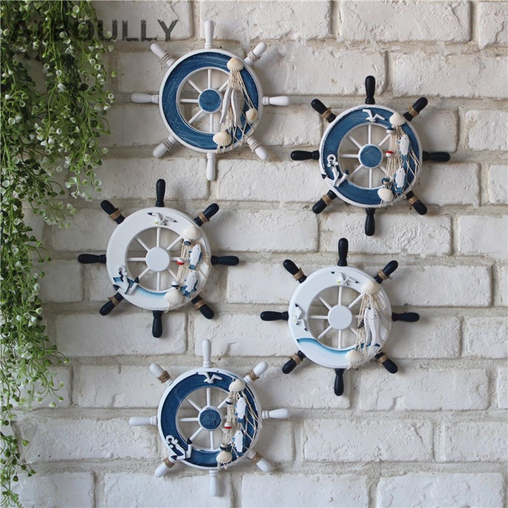 Mediterranean Style Decoration - Fishing Boat Steering Wheel ulasan dan harga